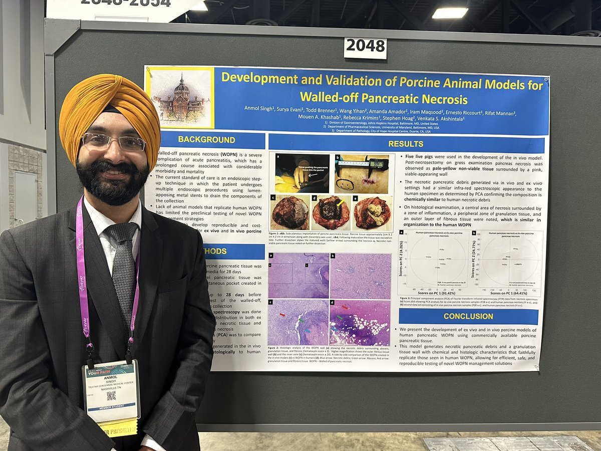 Anmol Singh (@anmolsv) on Twitter photo Excited to share our work on the Development of Porcine Animal Model for WOPN #DDW2024
Thank you, <a href="/V_Akshintala/">Venkata Sandeep Akshintala</a> for the opportunity. Excited to share our work on the Development of Porcine Animal Model for WOPN #DDW2024
Thank you, <a href="/V_Akshintala/">Venkata Sandeep Akshintala</a> for the opportunity.