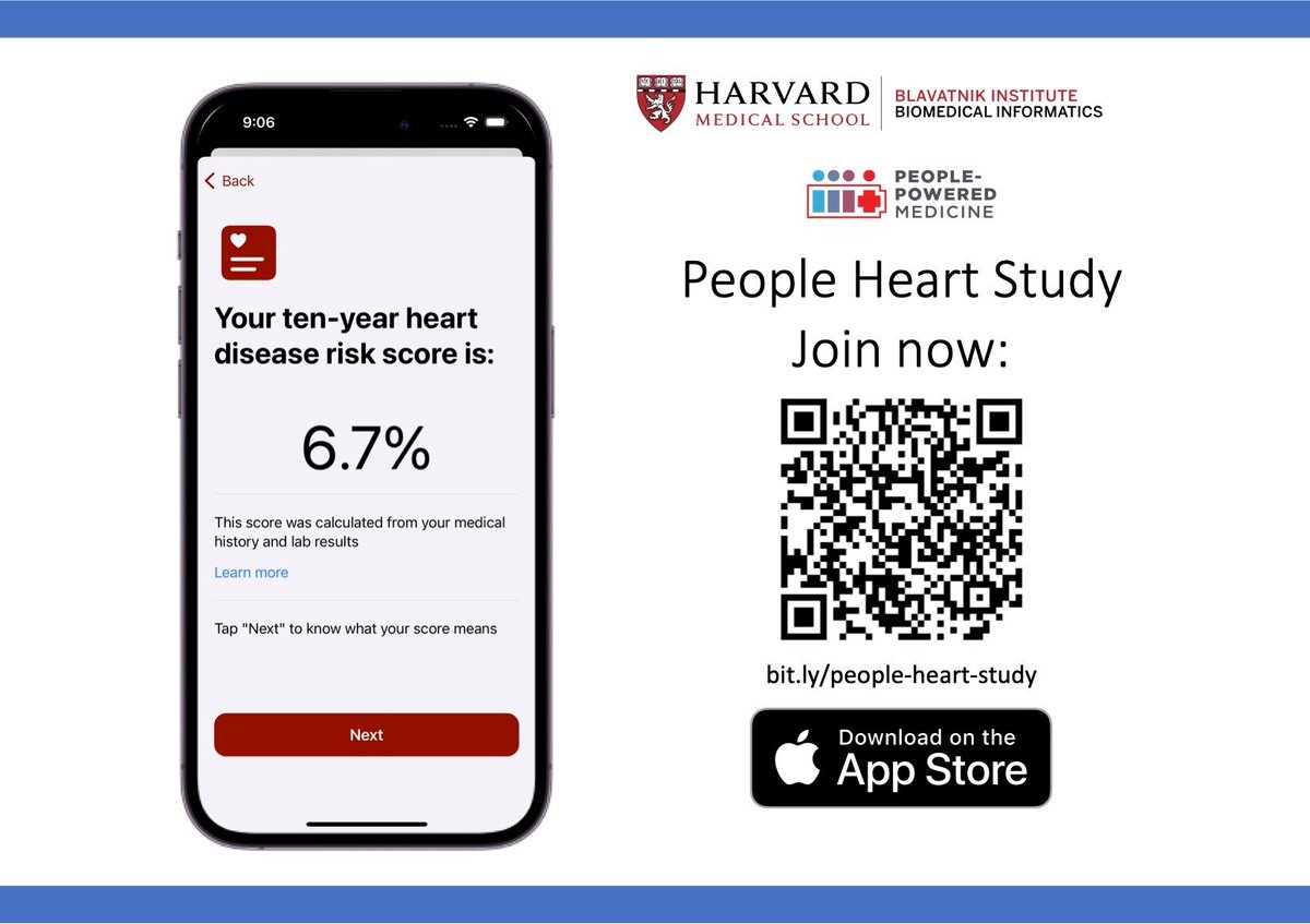 From our People-Powered Medicine group: Can you team up with your doctor to prevent heart disease when you have access to your **own** data? Download the People Heart Study from the App Store at bit.ly/people-heart-s… to participate. @PeoplePowerMed @zakkohane @rsayeed