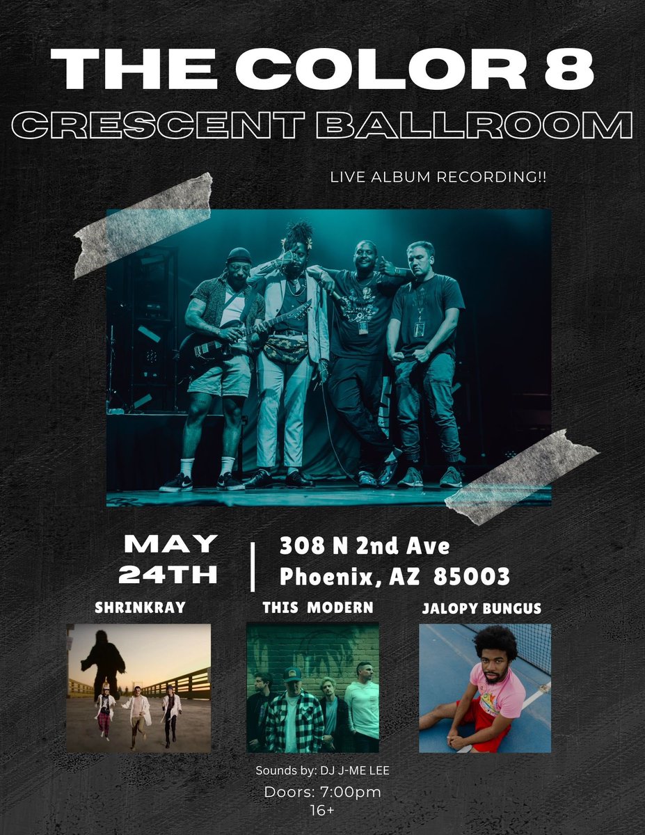 Show day! See yall tonight at Crescent Ballroom for our live album recording!!!

🎟️ - crescentphx.com/tm-event/the-c…