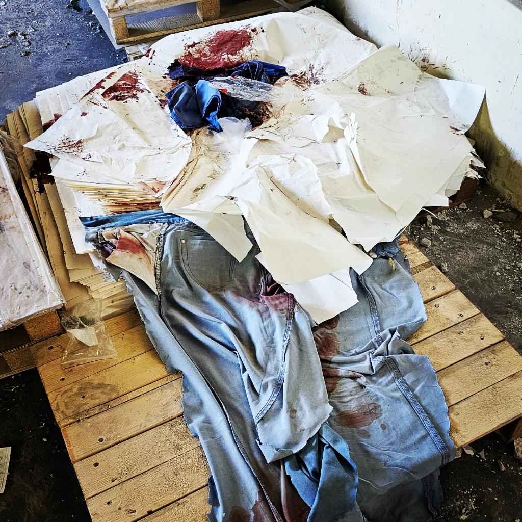 Faktor Print House, Kharkiv.

1st pic shows you what was destroyed: thousands of books. 

2nd pic: do you remember how you dreamed with the Chronicles of Narnia? Well, that too was stolen to Ukrainian children. 

3rd pic: someone used to wear these jeans for a normal day at work.