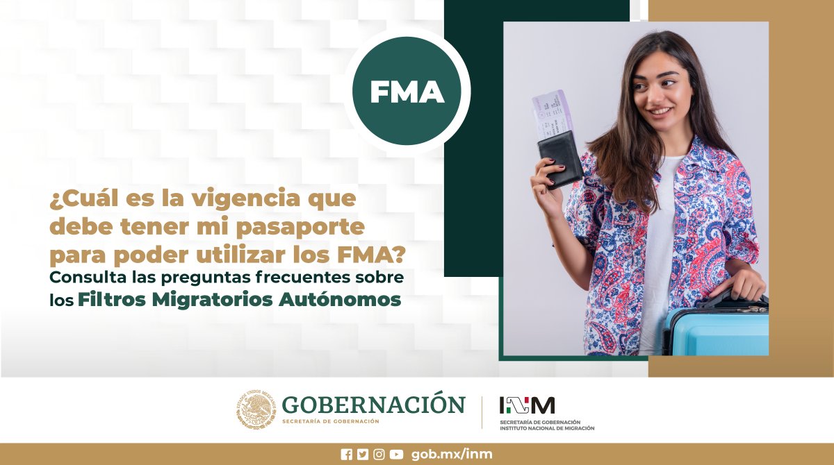 #PreguntasFrecuentes #FMA ❔ Para hacer uso de los Filtros Migratorios Autónomos las personas deben de contar con #pasaporte 🛂 ordinario electrónico. 🔗 tinyurl.com/2a4eth88