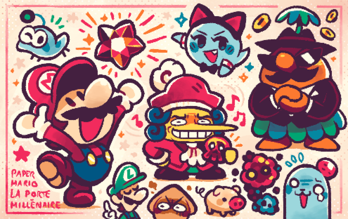 Excited to play TTYD again!
For some reason I was inspired to draw side characters instead of the usual partners