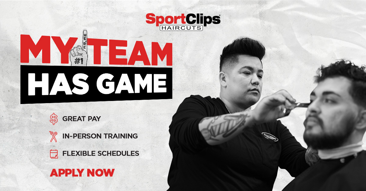 SportClipsUT123's tweet photo. ✨Love what you do, Love where you work✨
Join our amazing team today!
Some benefits include:
🎇Subsidized Health Insurance
🎇Vision/Dental
🎇Instant Clientele- great TIPS
🎇we PAY for you to attend training classes with national brands... today!
https://t.co/tEPk0KREN6 https://t.co/bZMXbfXNUY