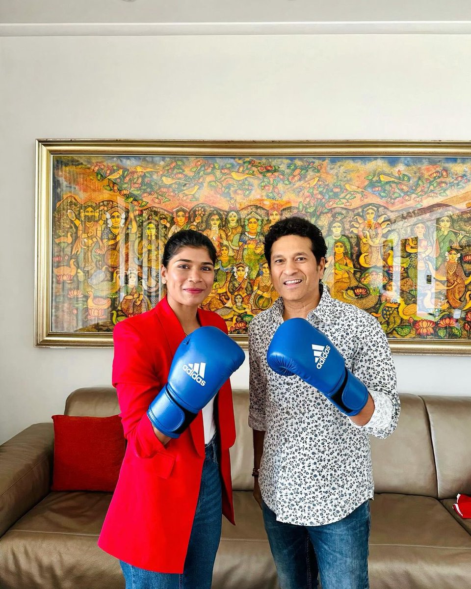 What a day! 🤩 Boxer @nikhat_zareen had an unforgettable encounter with @sachin_rt

Sharing cherished memories, Nikkat wrote, “His heartfelt wishes and words of encouragement for my Paris Olympics journey have deeply motivated me” 

#SachinTendulkar #NikkatZareen #ParisOlympics