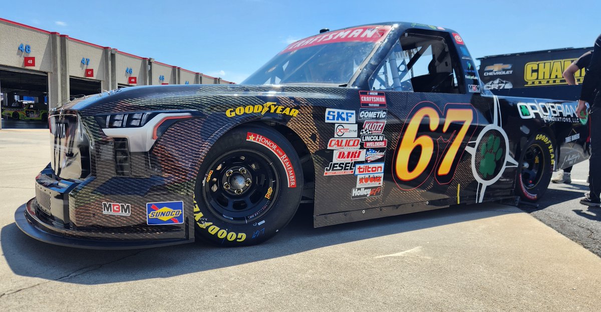MBMMotorsports's tweet photo. Here we go! @JEarnhardt1 and the @ForgotnCoastK9 team are set to practice @CLTMotorSpdwy, beginning at 1:30 pm ET on @FS1.

#NASCAR #NCEducationLottery200 #MemorialDayWeekend #HonorAndRemember #ServiceK9 https://t.co/Jrh0E9rCm5