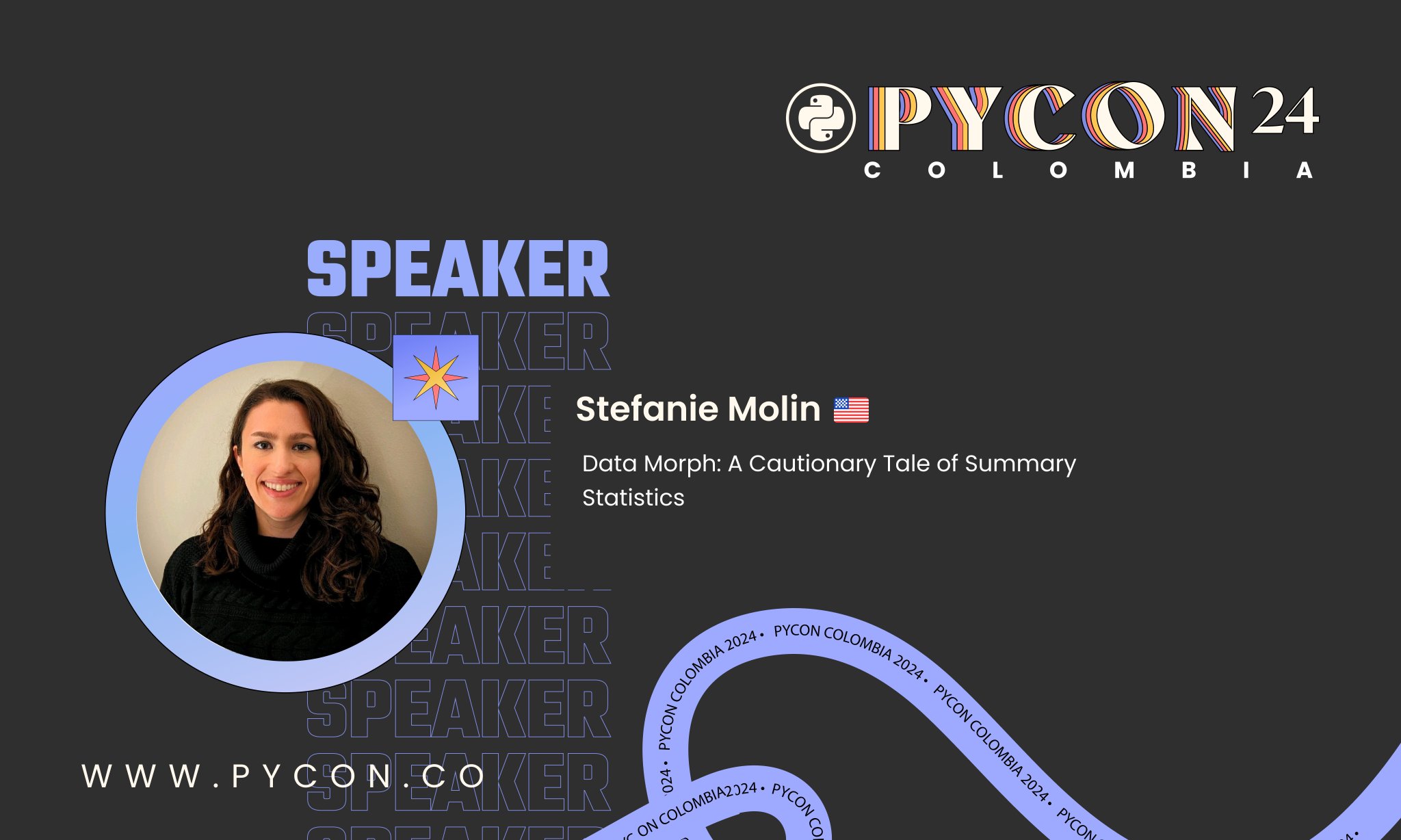 speaker card for my talk at PyCon Colombia