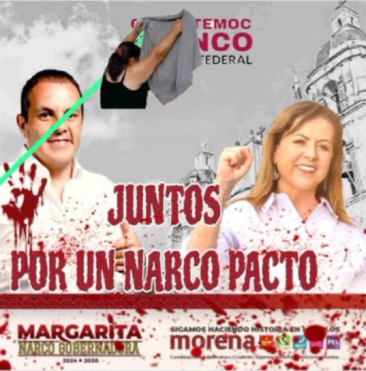 No es posible que quieras prometer lo que no será 
#NarcoCandidataMargarita
#NarcoCandidatoCuauhtemoc
#MargaritaAsesina