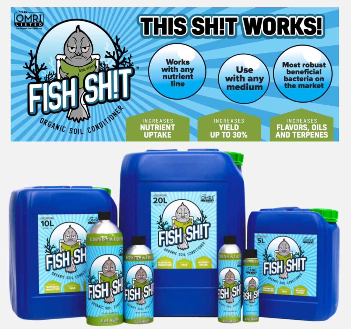 Fish Sh!t products are now available for online purchase or pickup! 🐟🌱

‘If it GROWS, it grows BETTER with Fish Sh!t’

#soil #soilconditioner #turf #green #fish