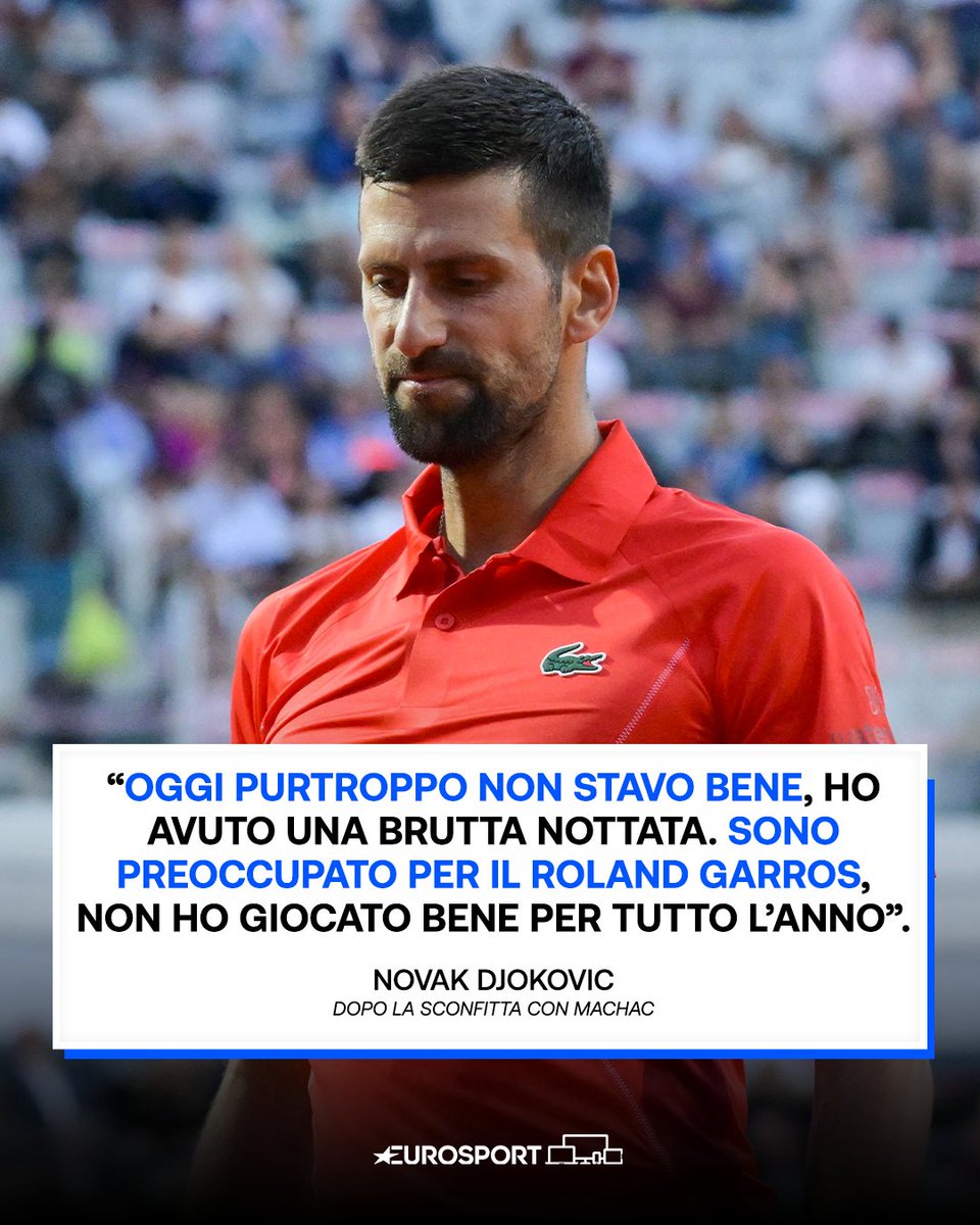 A soli due giorni dall'inizio del Roland Garros, sono ancora tanti i dubbi sulle condizioni di Novak 🎾🇫🇷🤔 🗣️ Queste le sue parole dopo la sconfitta con Machac #EurosportTENNIS #Tennis #Djokovic #RolandGarros