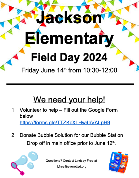 JacksonElemPTA's tweet photo. Sign up to help with Field Day!!
https://t.co/Jbe3XJryMq https://t.co/EDHVtBBB6D