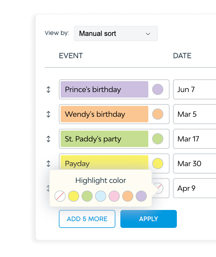agendio's tweet photo. SHADING &amp; HIGHLIGHTS

Did you know you can add pale shading to your agendio pagelets? You can also highlight your events and activities in one of six colors. You can highlight  birthdays, paydays, garbage day, bill payment,  or any other event or activity you don’t want to miss. https://t.co/oCPS7IKRHH