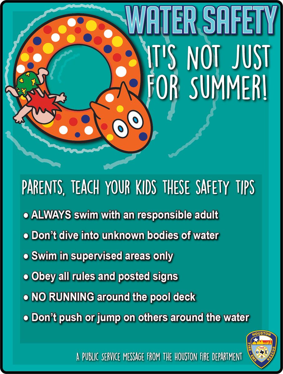 Happy #MemorialDayWeekend! @HoustonFire wishes everyone a fun and safe start to #summer2024. If you are planning to take your family to the lake, pool or water park to celebrate, view the safety tips below to avoid a medical emergency! @FireChiefofHFD