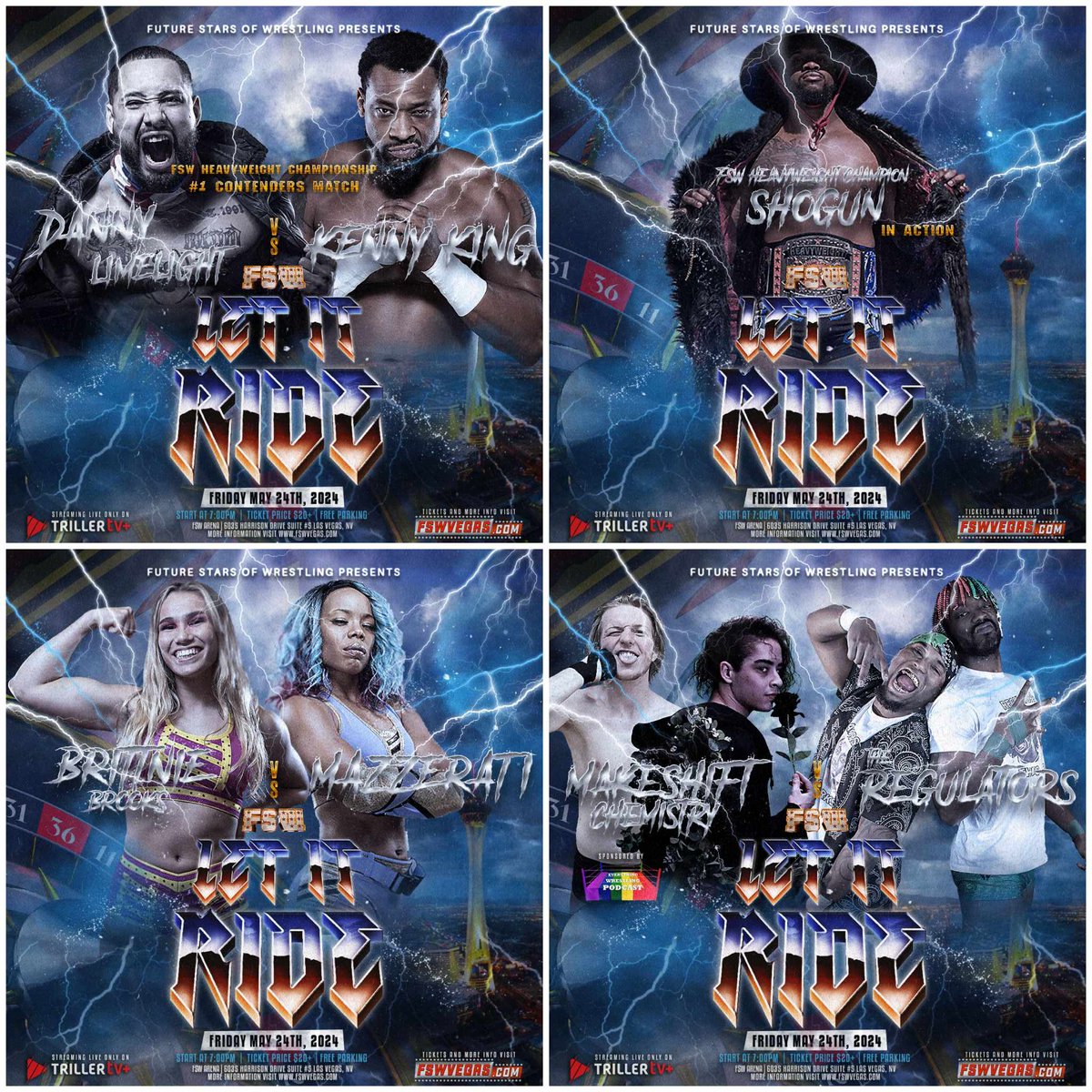 TONIGHT is the next stop on the road to the FSW 15th Anniversary! FSW Let It Ride Tonight, Friday May 24, 7PM LIVE on @FiteTV+ FSW Arena | #LasVegas (5 mins from Harry Reid Intl Airport) Ticket + Streaming links in our bio!