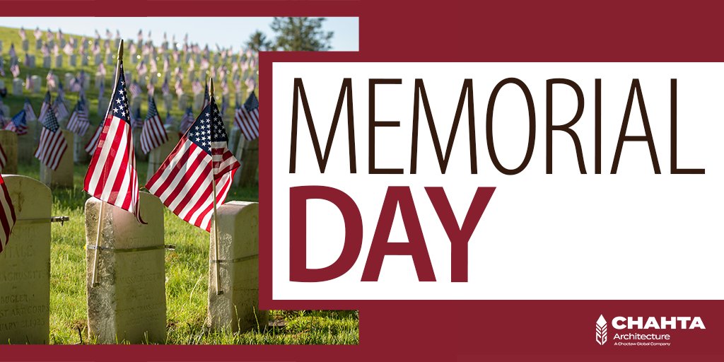Chahta_Arch's tweet photo. We are thankful for the men and women that have given their lives for our country. Please have a safe and happy Memorial Day weekend and take a moment to remember the heroes who have sacrificed their lives.
Our offices will be closed on Monday in observance.
#CHAHTAarchitecture https://t.co/zB6BqFidIO