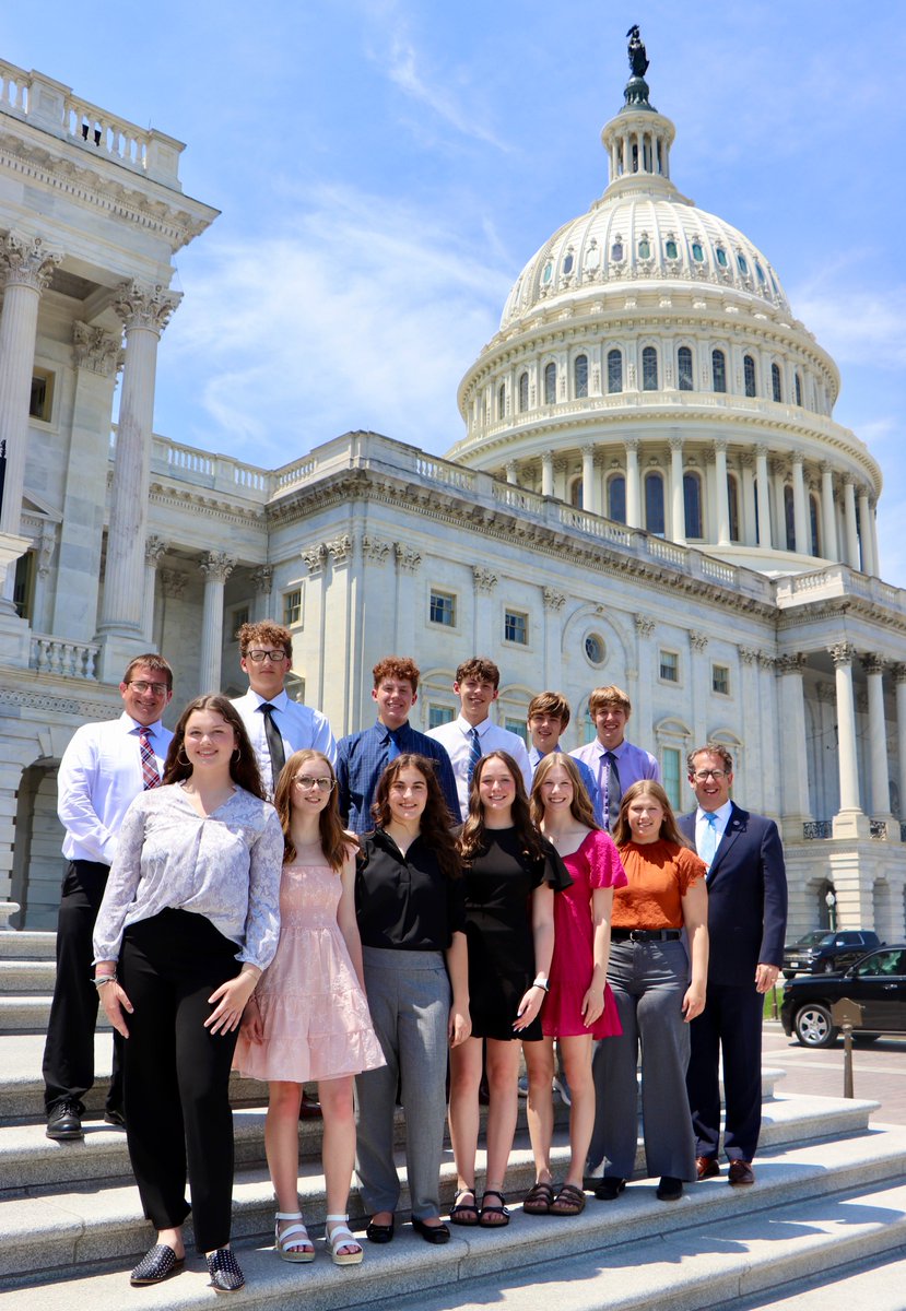 RepAdrianSmith's tweet photo. It was a joy to welcome @goacpatriots to the steps of the Capitol Building. Youth engagement in civic life is key for the future of our country and an important aspect of my work for #NE03. https://t.co/ve4OnVbZc9