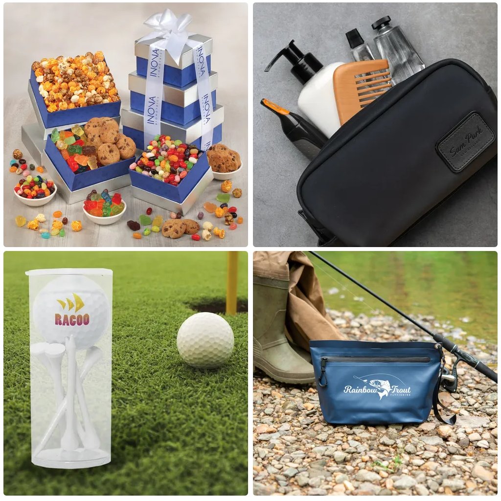 Unlock your brand's story with promo swag. Market your brand in the most targeted and memorable way. #snacks #toiletrybags #golfkits #pouches