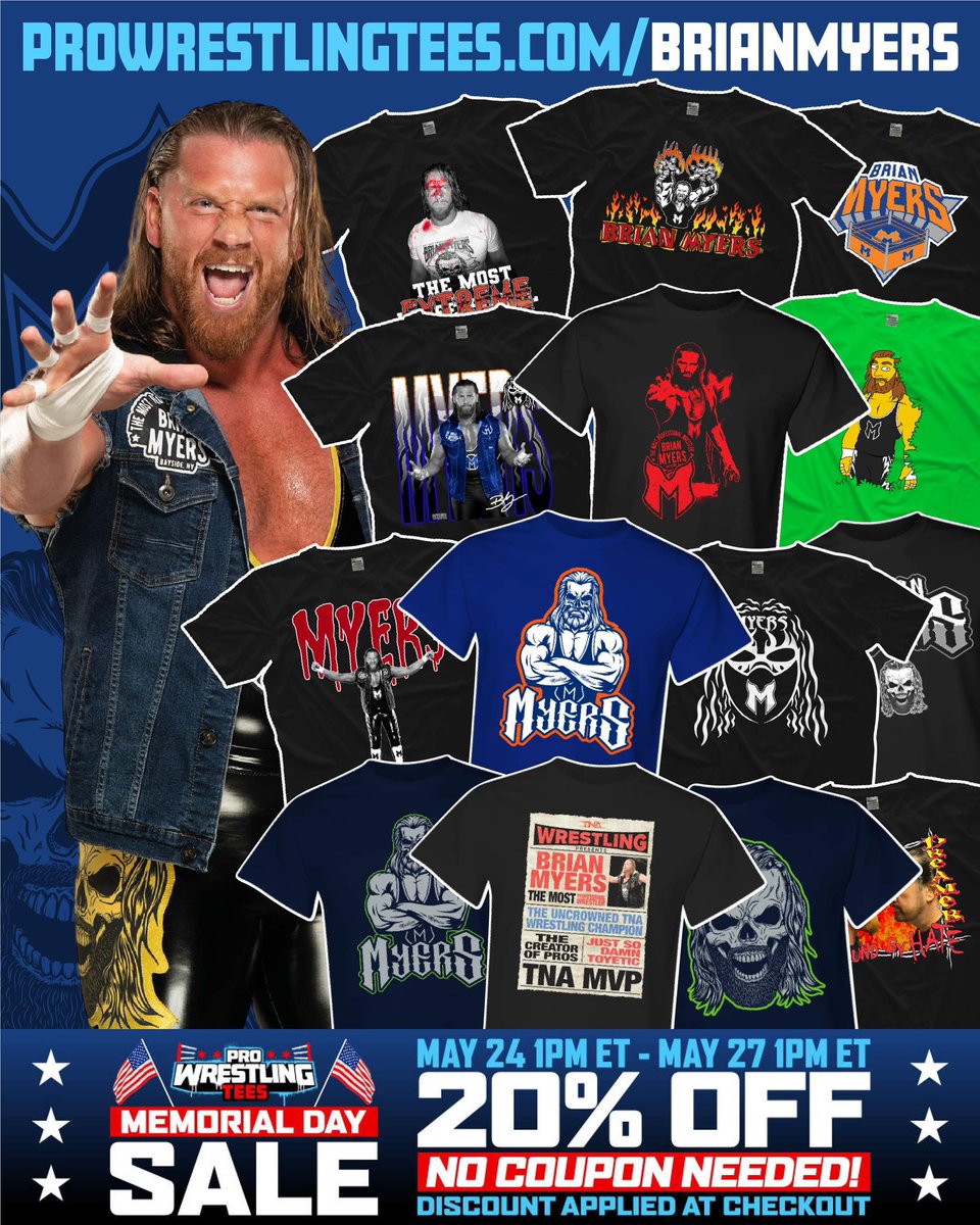 Sales happening now from @PWTees! Get 20% off and you don’t even need a code! ProWrestlingTees.com/MajorWFPod ProWrestlingTees.com/MattCardona ProWrestlingTees.com/SmartMarkSterl… ProWrestlingTees.com/BrianMyers New and old designs available so get what you need at lower prices!