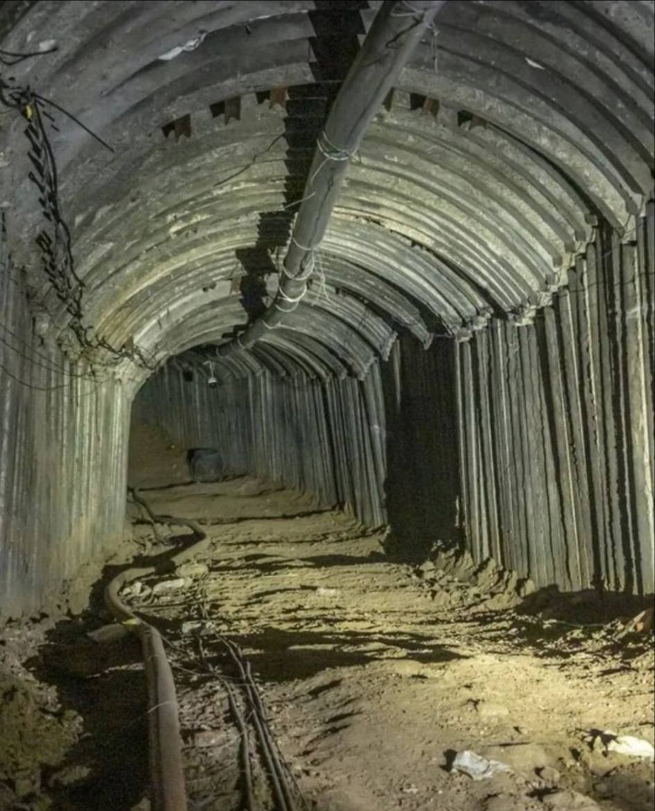 One of the recently discovered tunnels by the IDF, that H*mas repurposed. Several bodies of kidnapped from October 7 have been found.