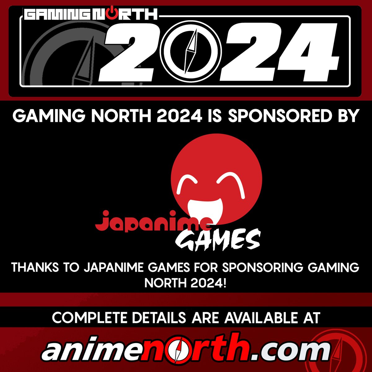 anime_north's tweet photo. We would like to thank JapanimeGames for sponsoring #GamingNorth at #AnimeNorth2024. Check them out at Area K of Gaming North, Hall I of the TCC North Building. https://t.co/YHMptTgkjc