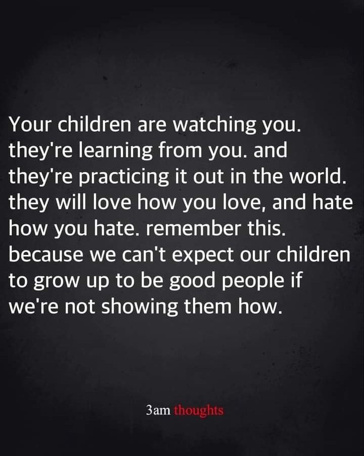 I wish all #Parents knew this. I always try to set a good example when I'm around my friends' #Children because part of me wishes I had an excellent #RoleModel growing up, and I wonder how different I would be if I had that. #Awareness #MentalHealth