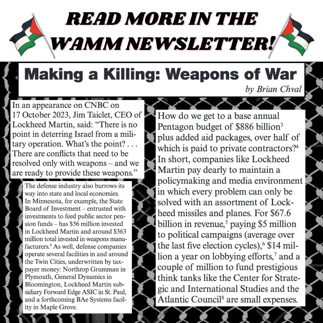 📢‼️WALK AGAINST WEAPONS 2024📢‼️ ⚠️ DID YOU KNOW? ⚠️ Lockheed Martin is the world’s largest weapons company by revenue and one of the major suppliers to the Israel Defense Forces (IDF). Read more below! Join us SATURDAY JUNE 1, 10:30 AM @ LANGFORD PARK, STP 🌱✊🇵🇸