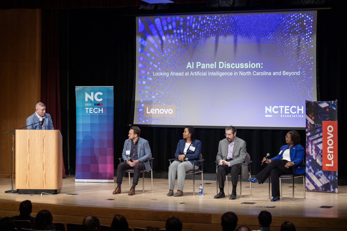 pryon's tweet photo. ๐ท snapshot from @NCTA North Carolina Technology Day. Pryon CEO & founder @ijablokov joined the #AI panel discussion on the future of #ArtificialIntelligence in North Carolina and beyond.
#NCTech #KnowledgeManagement https://t.co/LPmcX1CjXJ