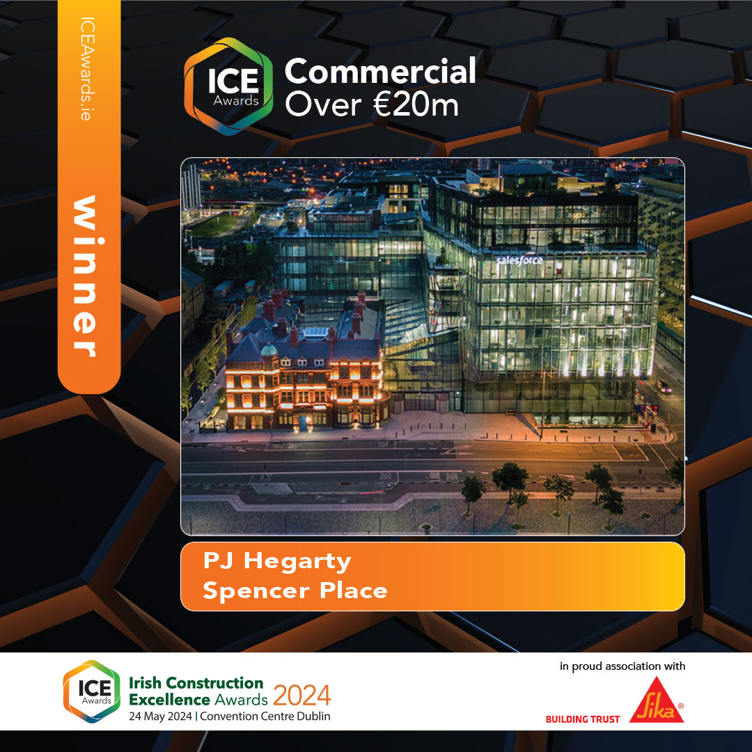 Congratulations to the Winner of Commercial – Over €20m Spencer Place - PJ Hegarty

@PJHegartySons

Proudly sponsored by @Sika

#ICEAwards #ConstructionExcellence #construction #loveconstruction