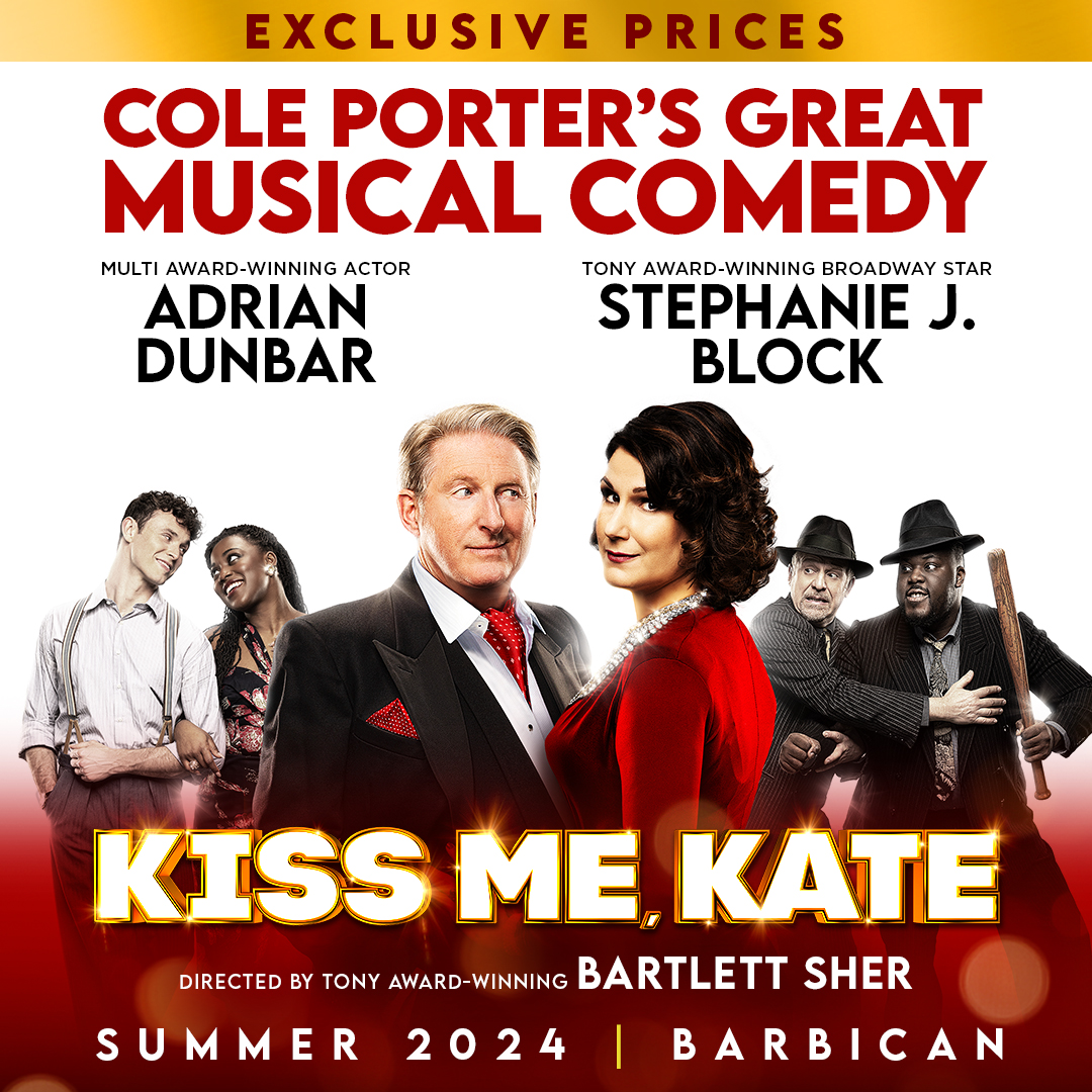 Don't miss the all-star cast of @KissMeKateUK, including Adrian Dunbar and Stephanie J. Block on @BBCTheOneShow tonight. See Cole Porter's hit musical and save up to 32% when you book by 31 May > bit.ly/3HvdH57