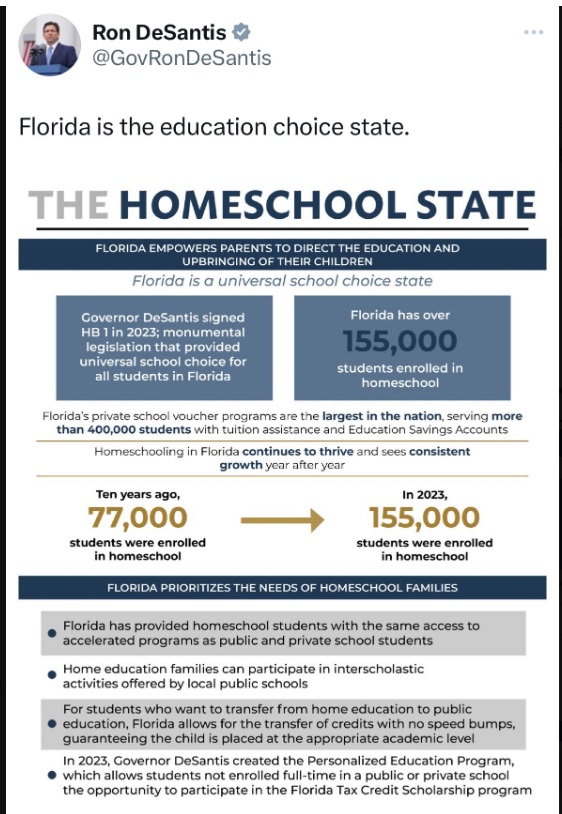 I've been very critical of how much we've allowed employers to determine what schools do. But you've really got to wonder what kind of an economic future the GOP envisions when they compete for the honors of *top homeschooling state*