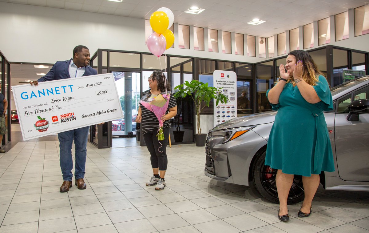 Big congrats to @AustinISD Librarian Erica Reyna from Webb MS on winning a $5000 award, courtesy of Toyota of North Austin and the Austin American-Statesman! 🎉📚 Your dedication to education shines brightly! #EducationExcellence #CommunitySupport #AISDjoy