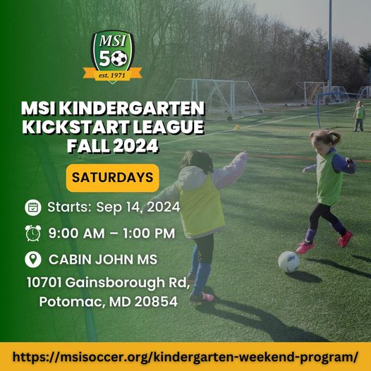 Registration is now open for our Kindergarten Kickstart League! 

Register here for the Saturday sessions:
msisoccer.org/kindergarten-w…