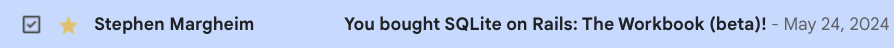 Just bought my copy of @fractaledmind's book.

I would love to see a chapter on SQLite vector search capabilities!