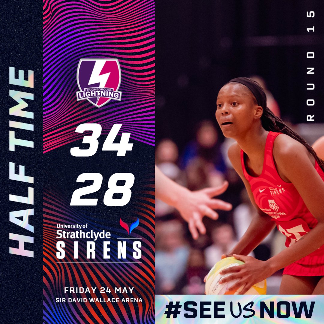 Giving 100% 💯

With shooting percentages of 94% and 100% from @LboroLightning's attacking duo, the home side maintain their lead at the half-time break 👊

#NSL2024 | #SeeUsNow