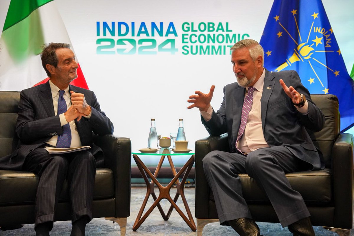 Delighted to host Lombardy Region President @fontanapres at the #INGlobalSummit. Excited about the Indy Autonomous Challenge and deepening our ties in advanced manufacturing with Italy! 🇮🇹🇺🇸