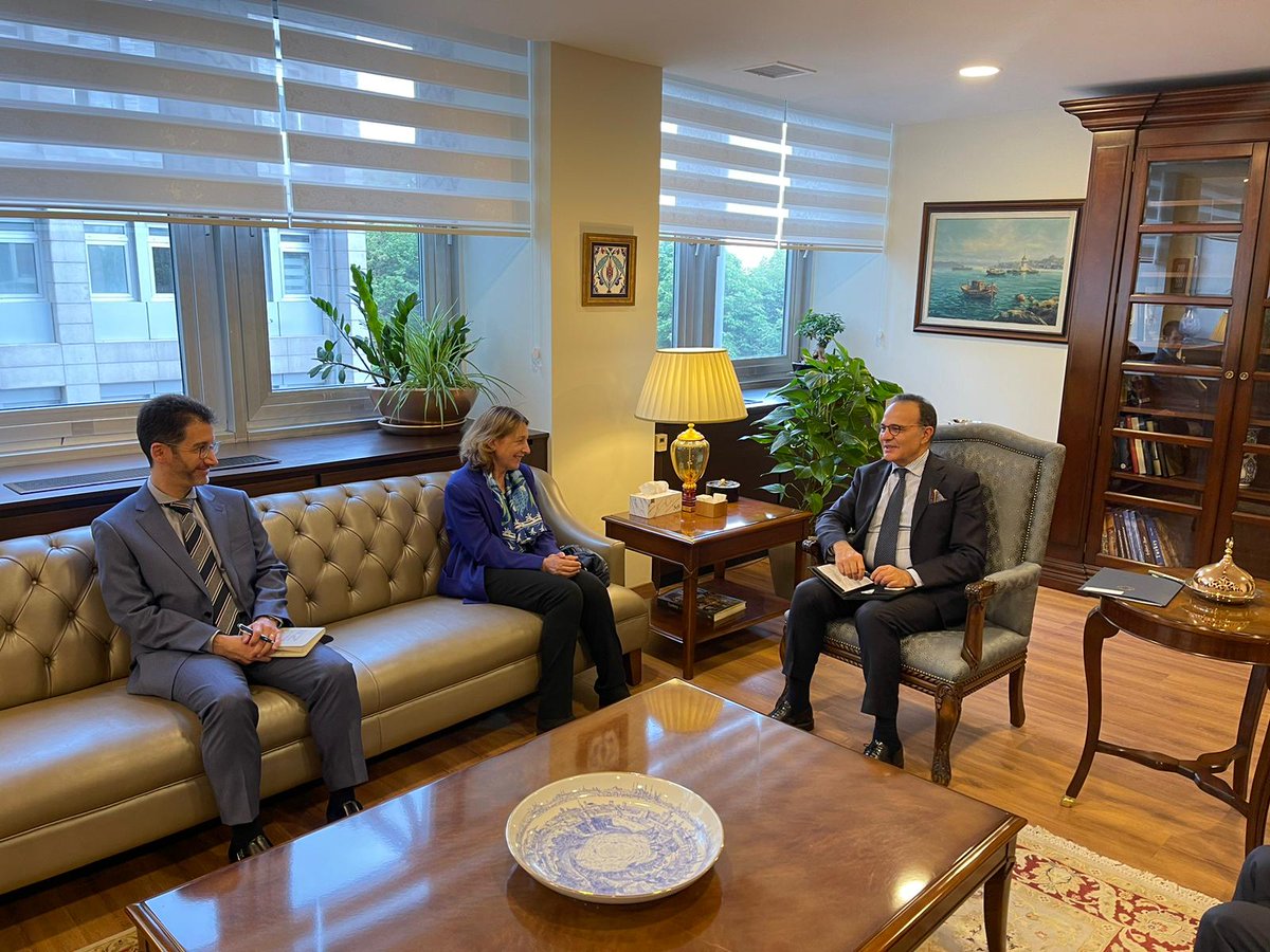 Deputy Minister and Director for EU Affairs Ambassador Mehmet Kemal Bozay received the new Spanish Ambassador to Ankara Cristina Latorre Sancho and discussed bilateral relations as well as preparations for 8th Türkiye-Spain Intergovernmental Summit to be held in Spain on 13June