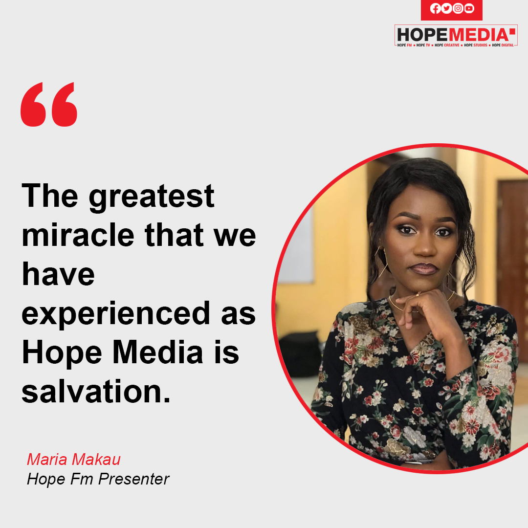 HopeTV_KE's tweet image. The greatest miracle that we have experienced as Hope Media is salvation. -Maria Makau
#20YearsOfHope