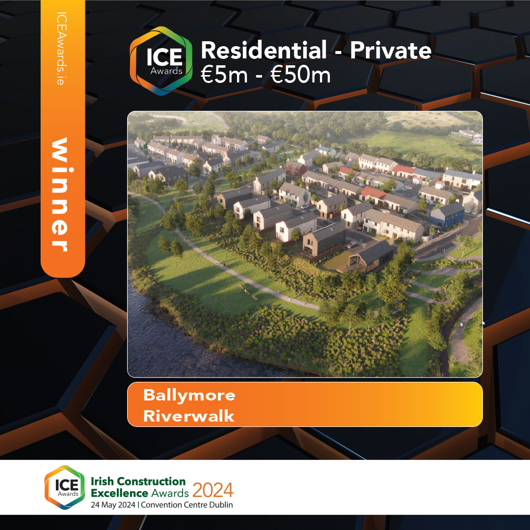 Congratulations to the Winner of Residential: Private €5m – €50m Riverwalk - Ballymore
<a href="/ballymore/">Ballymore</a>

#ICEAwards #ConstructionExcellence #construction #loveconstruction