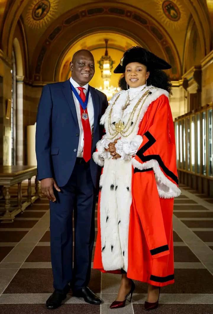 atiku's tweet photo. The elevation of Councillor Abigail Marshall Katung as the Lord Mayor of Leeds City is a testament that Nigeria is not short of talents and excel wherever they may find themselves. I congratulate Abigail Marshall Katung, the 130th Lord Mayor of Leeds City, the first person of African descent to hold this enviable position and the husband, Senator Sunday Marshall Katung, Senator representing Kaduna South Senatorial District. May her tenure be impactful. -AA