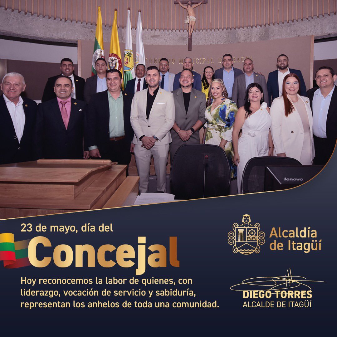 Es un día para reconocer la labor que realizan diariamente los concejales de nuestra ciudad. Gracias por su liderazgo y compromiso con todos los habitantes de Itagüí. #TodosSomosItagüí #Itagüí