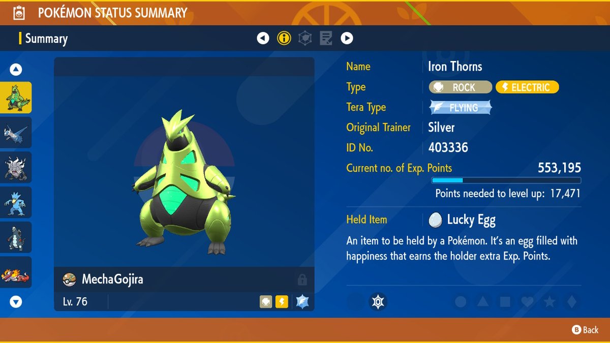 Pokedigijedi's tweet image. #teraraid #teraraidevent #ironthorns #paradoxtyranitar a shame about mechatar being on the small side but oh well i had fun last night #PokemonScarletViolet #NintendoSwitch