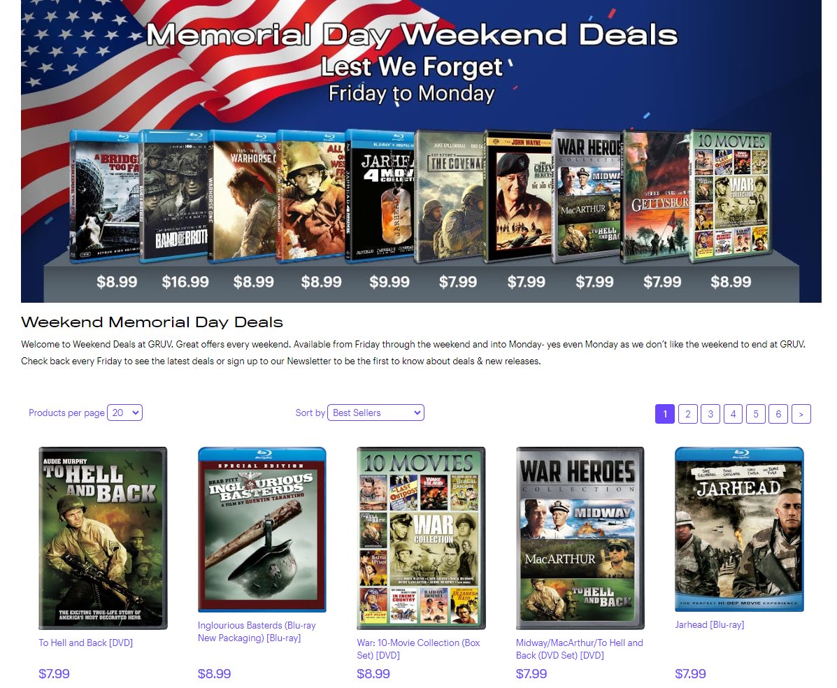 Memorial Day weekend deals on GRUV (extra discount w/ code SIGNUP20 or HAPPYANNY15) bit.ly/3rs2XNM #ad