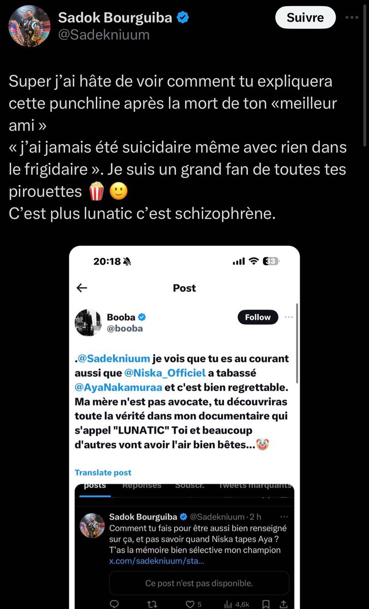 .@Sadekniuum Évidemment que tu vas regarder. Tu verras ce que c'est une vraie carrière en indépendant à la sueur de notre front. Tout ce qu'on a réussi à accomplir et que tu n'accompliras jamais. Un franco-Sénégalais et un Marocain seuls contre tout un système. 🦾🙌🏾🏴‍☠️