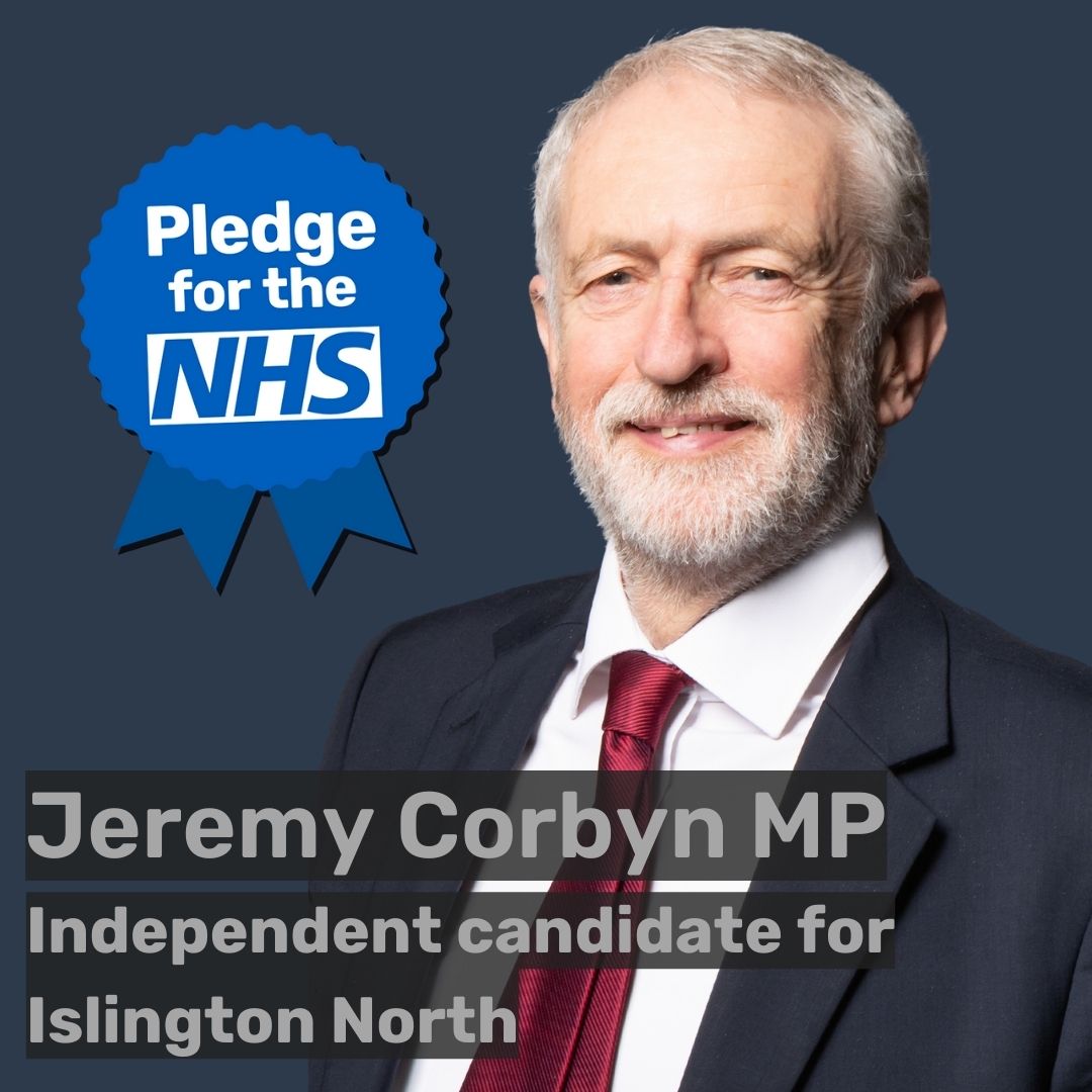 🚨BREAKING NEWS: Independent candidate for Islington North, @jeremycorbyn takes the #NHSPledge If re-elected, he will fight for proper NHS funding, reinstatement of the Health Secretary's duty to provide healthcare and oppose NHS outsourcing. weownit.org.uk/act-now/pledge…