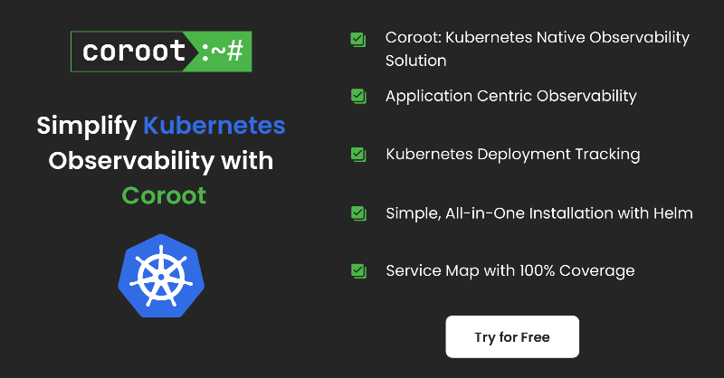 coroot_com's tweet photo. Coroot: Service Map with 100% Coverage
Discover problems in your application or Kubernetes internal components with Coroot's comprehensive service map. 
#Kubernetes #DevOps #Monitoring