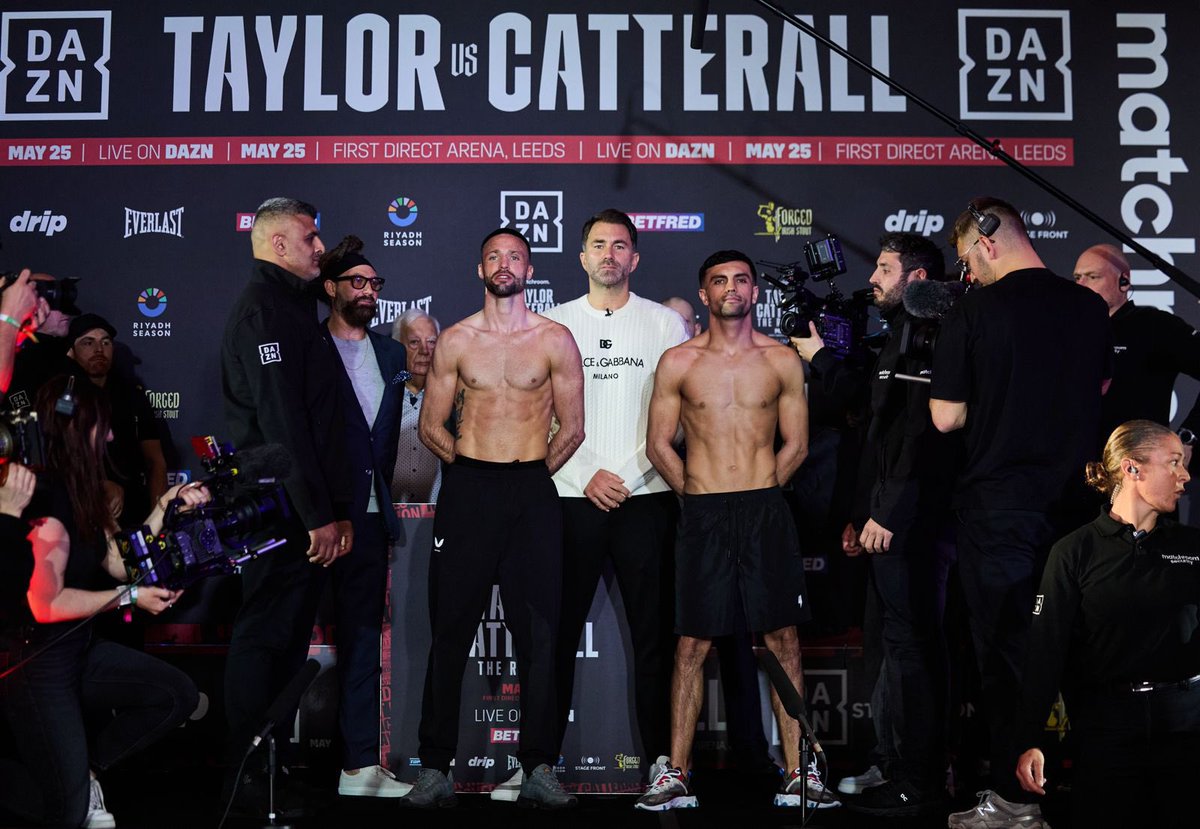 🥊 The weight has been made ⚖️ The talking has been done 🗣️ @JoshTaylorBoxer & @jack_catt93 settle the score tomorrow 🔥 #TaylorCatterall2 #SimBoxx