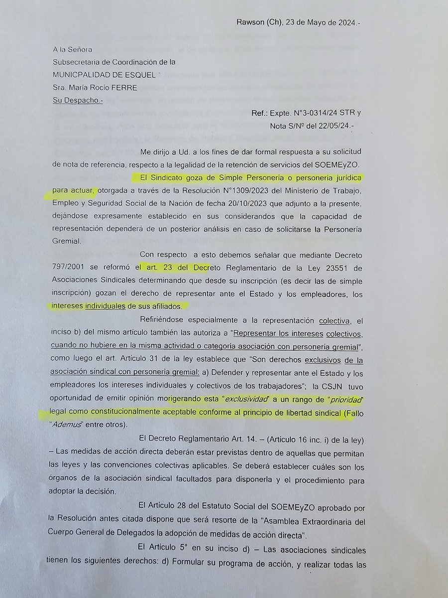 jerimoldi's tweet photo. La Nota N°112/24 DGAL-STR es un mamarracho jurídico. Es la prueba documentada de la incapacidad de la ST para cumplir su función y la evidencia escrita de que se equivocaron feo al pretender desconocer al SOEME. Recularon en chancletas. Son un bochorno. @SOEMEyZO https://t.co/rqpEOEK4T1