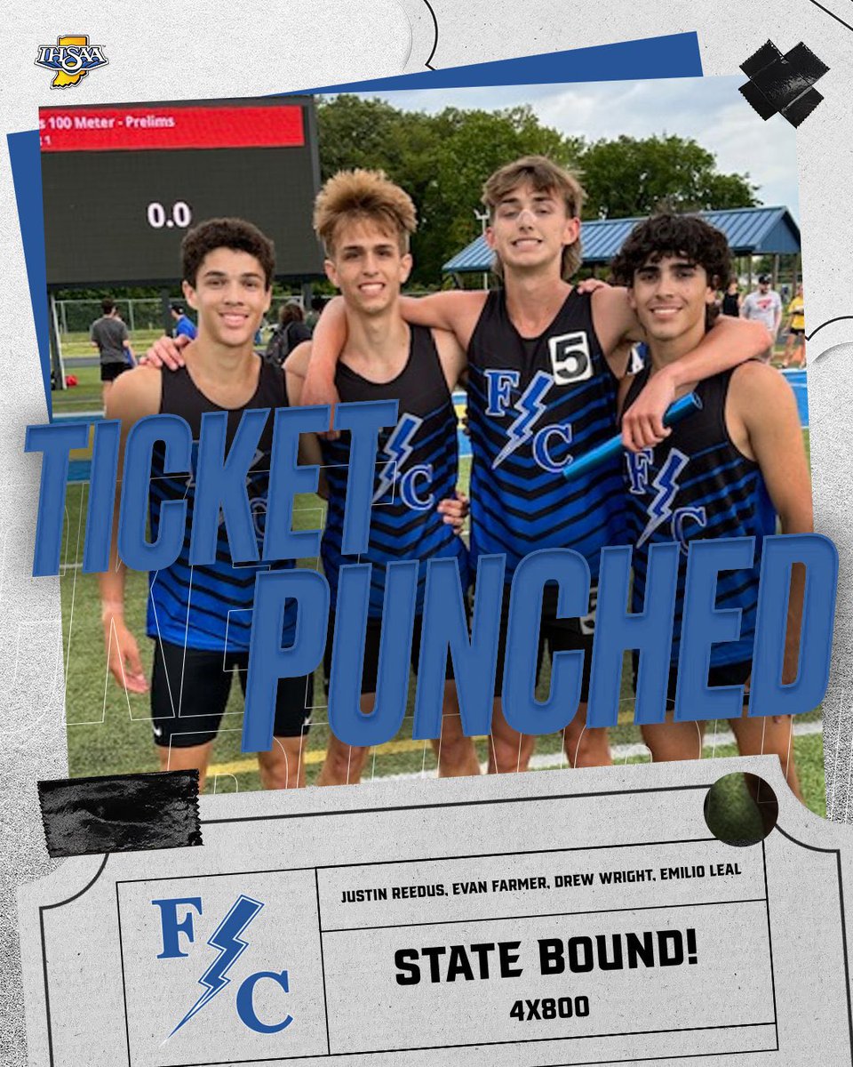 Congratulations to the 4x800 relay for punching their 🎟️ to the State Meet! #WeAreFlashes ⚡️