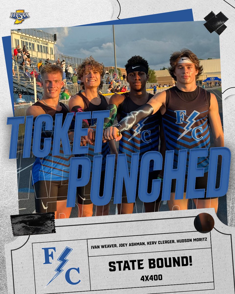 Congratulations to the 4x400 relay for punching their 🎟️ to the State Meet! #WeAreFlashes ⚡️