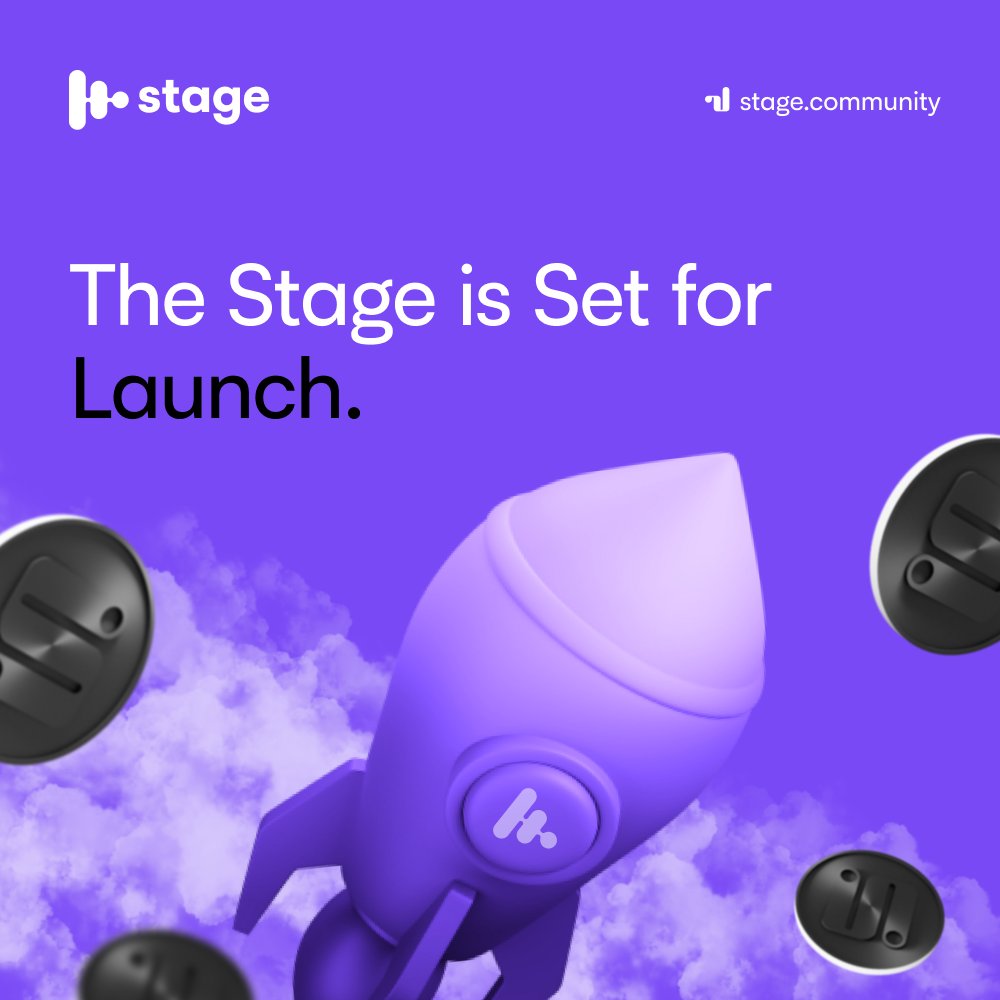 The moment we've all been waiting for at #Stage is almost here, and we can't wait to share more updates with you! Here's to creating the next chapter of $STAGE. 🚀