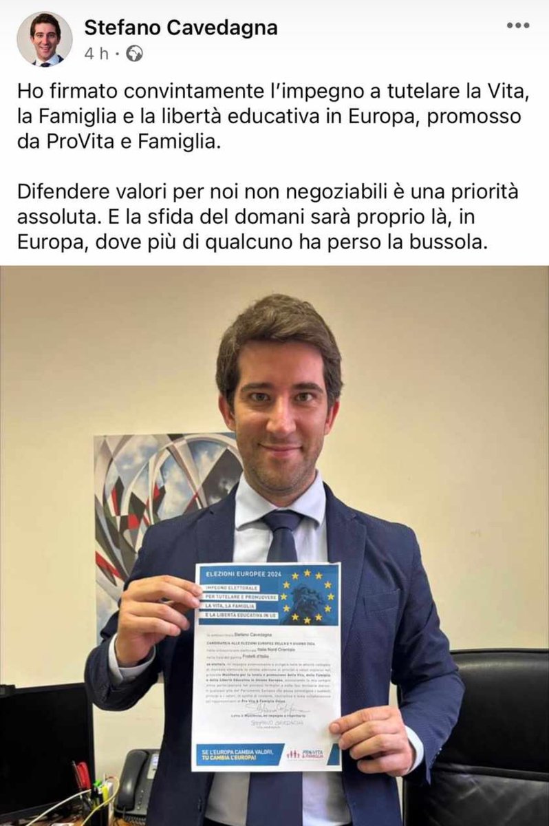 La cara @GiorgiaMeloni ci tiene a rimarcare l’inadeguatezza della sua classe politica.
E così candida alle europee personaggi che vogliono tornare al Medioevo, mettendo in discussione i diritti civili e privando le donne della loro libertà di scelta.

Dopo aver chiesto di far